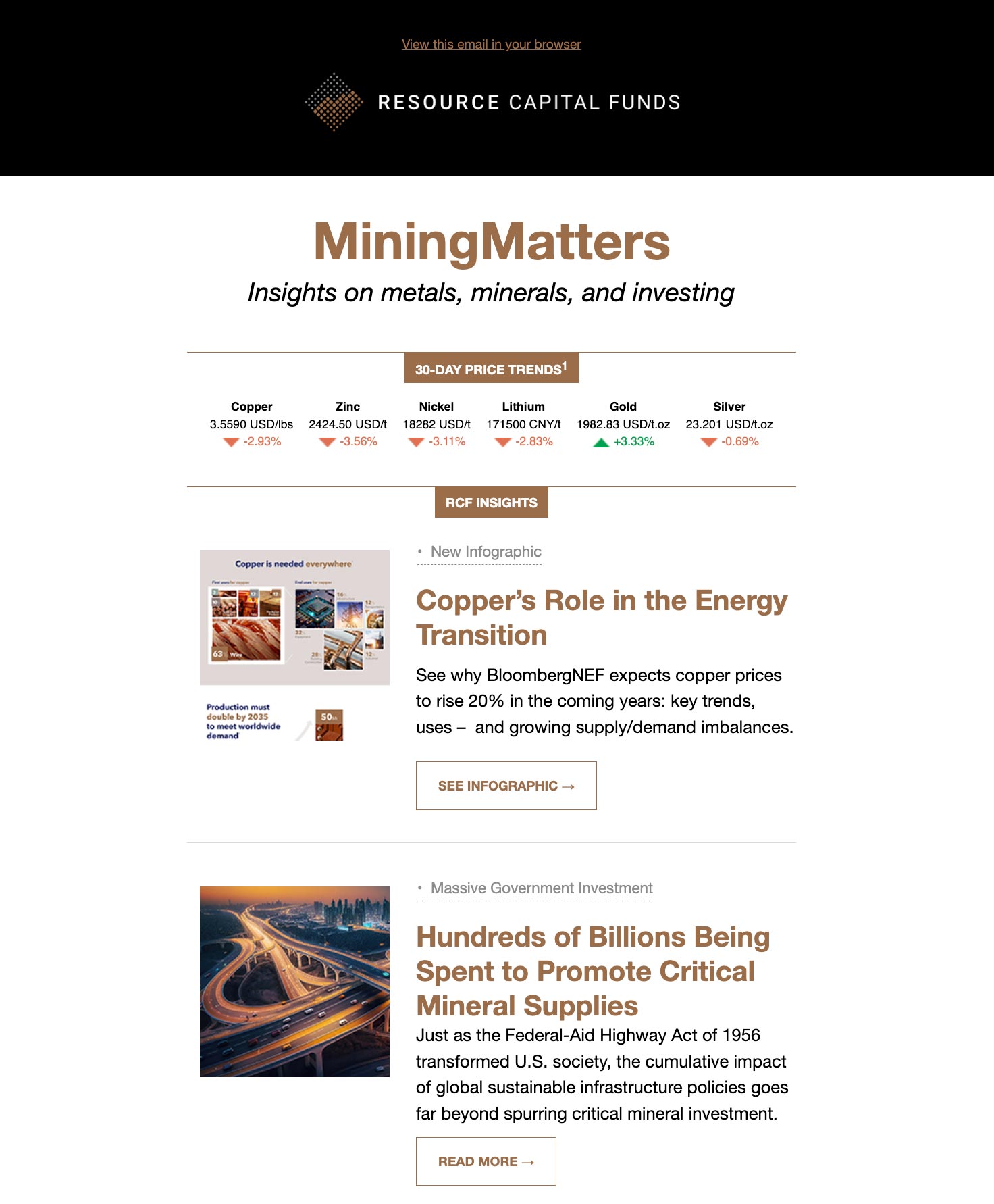 RCF Mining Matters Mining Investment Newsletter Example